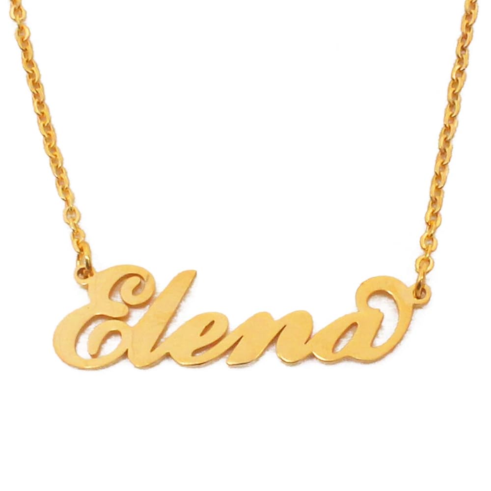 Kigu Italic Elena Name Necklace Gold Plated Personalized