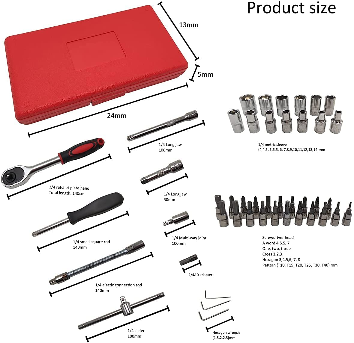 Nikrim™46 in 1 Pcs Tool Kit & Screwdriver Set Multi Purpose Combination Socket Set Case Precision Screw Driver Tool Box - Multi Colour 3