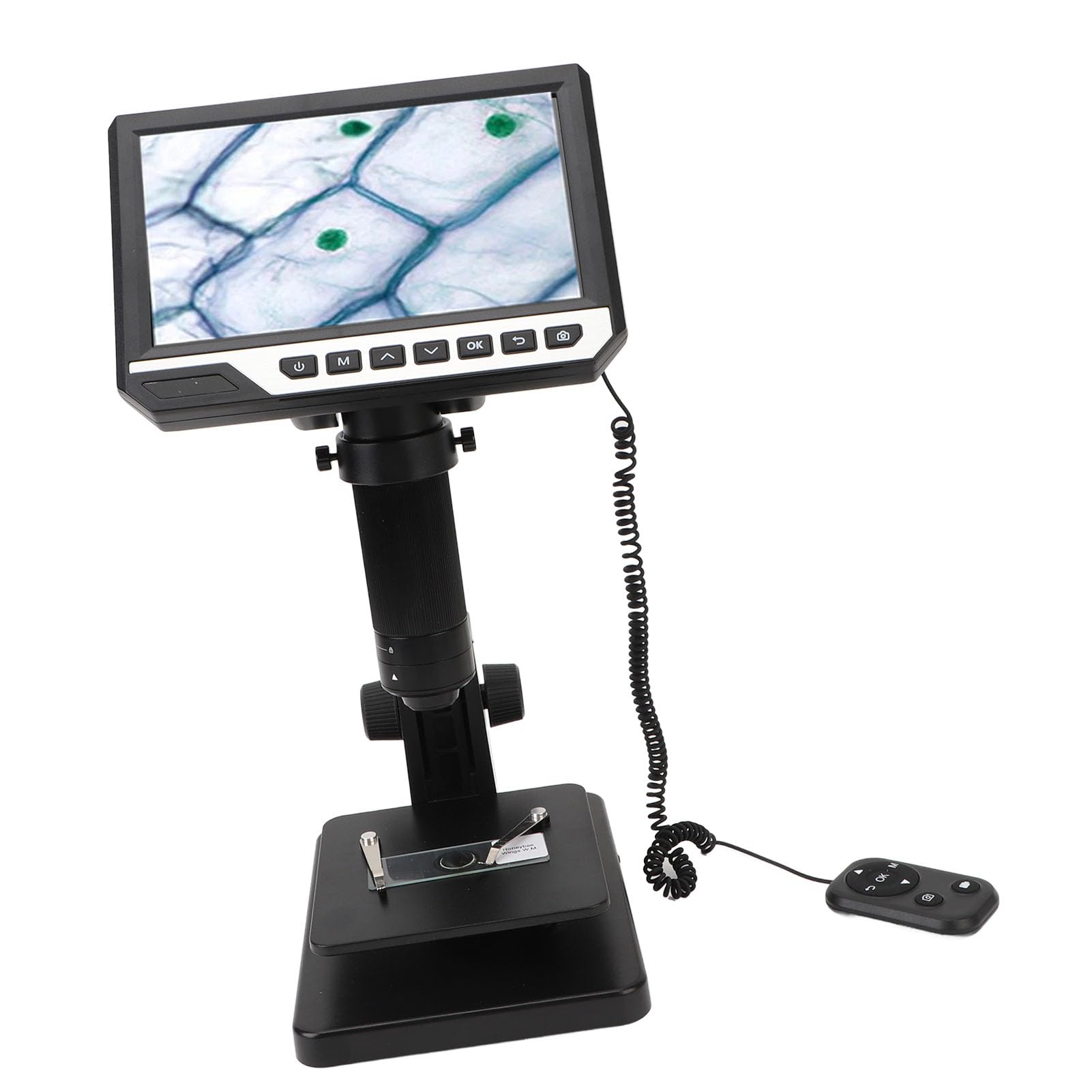Socobeta Microscopio Biologico Digitale LCD a Doppia Lente 2000X per Schermo Medico da Laboratorio da 7 Pollici