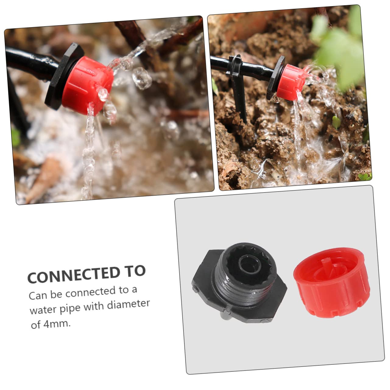 Toddmomy Irrigation Sprayer 100 Pcs Dripper Nozzles Lawn Irrigation System Fit 4mm/7mm Tubing