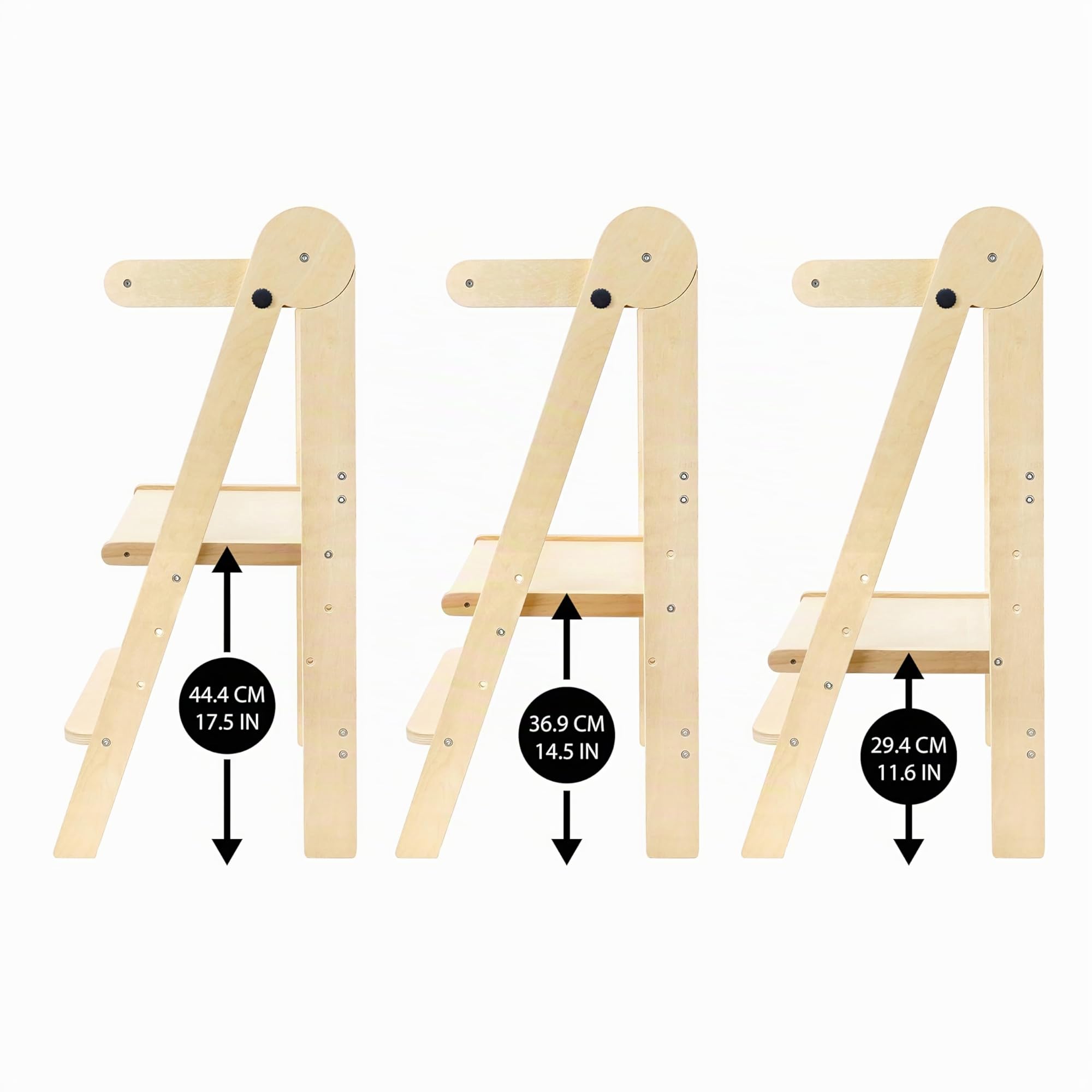 509 Lofty Tour d'apprentissage pliable, aide de cuisine pour enfants, Montessori, marchepied pliable, pratique pour le rangement, planche debout réglable en 3 hauteurs