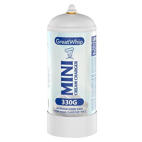 GreatWhip Cargadores de crema batida, cilindro del cargador de la crema del látigo 11.64 oz, 1 cilindro