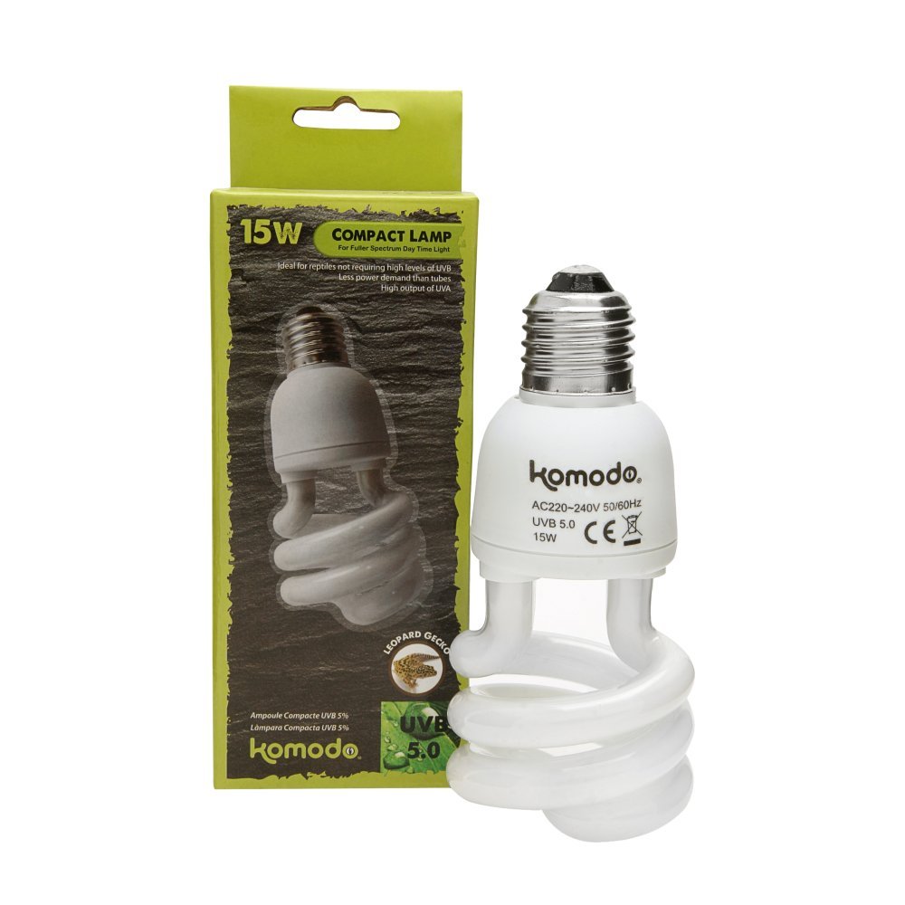 Komodo Compact Lamp Uvb 5.0 ES, 15 Watt, White