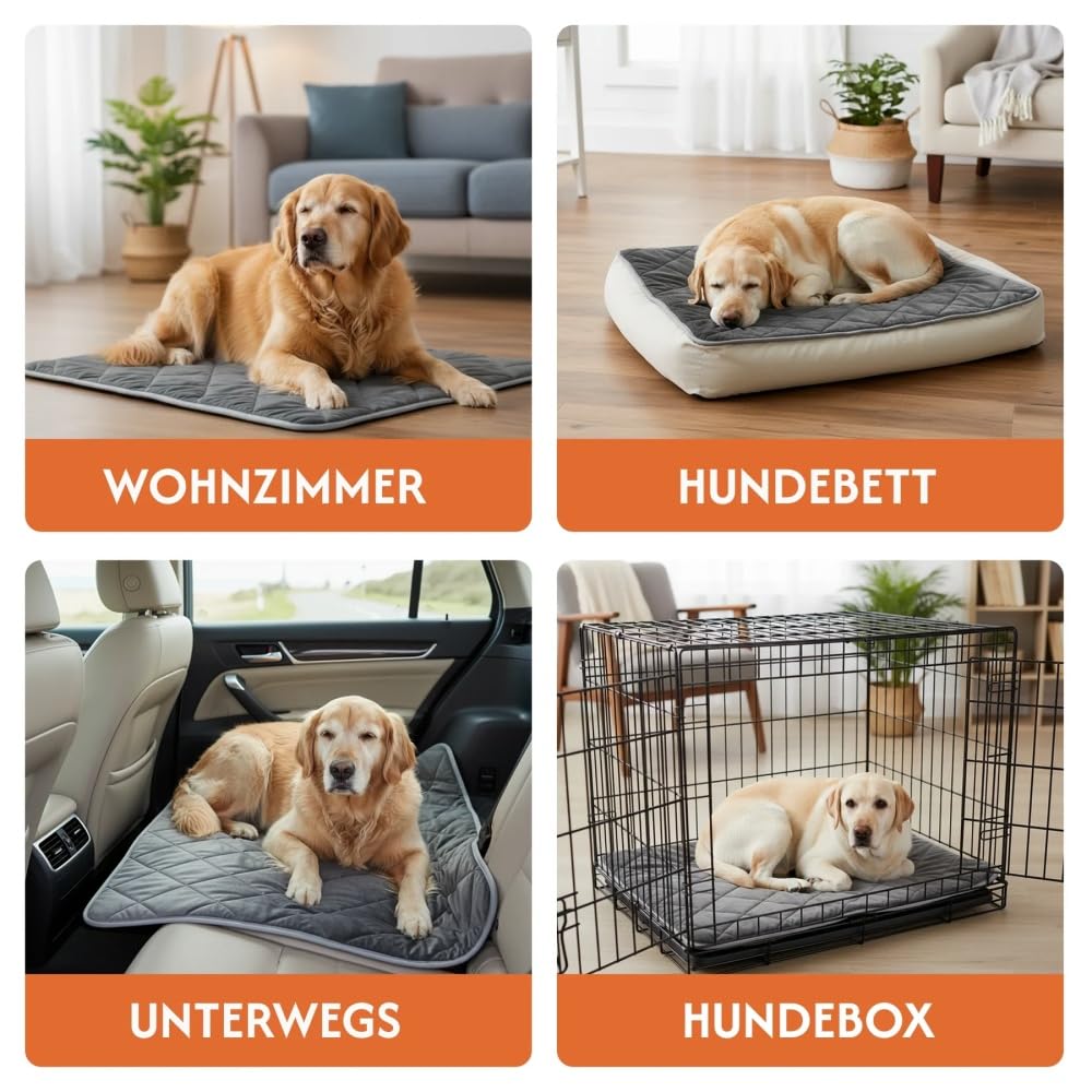 ThermoVital Selbstheizende Geräuschlose rutschfeste Waschbare Wärmedecke für Katzen und Hunde - Hundematte
