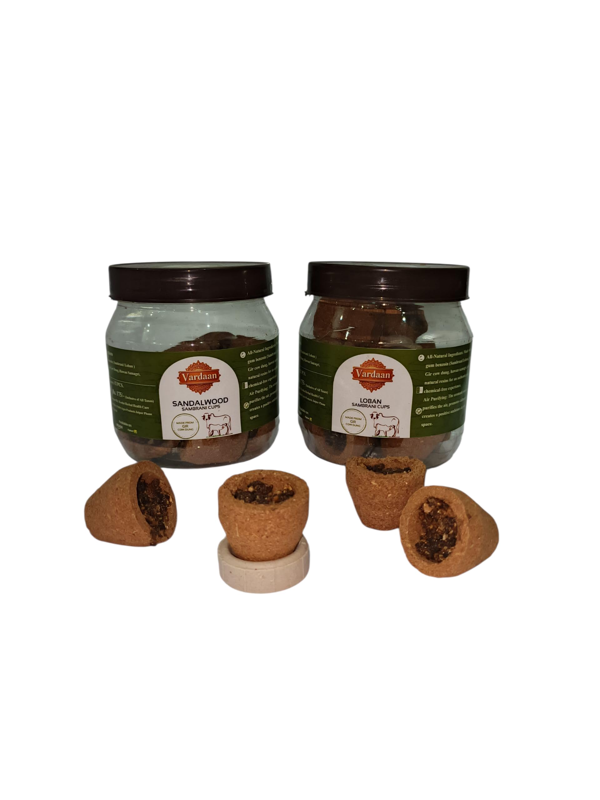 Vardaan Pure Sambrani Dhoop Cups for Pooja (24 pcs) | Havan Cups for Pooja, Home & Festivals | Natural Sandalwood and Loban Dhoop Original | Dhoop Cones | Pack of 2 Container of 12 Pcs Each-picture-23