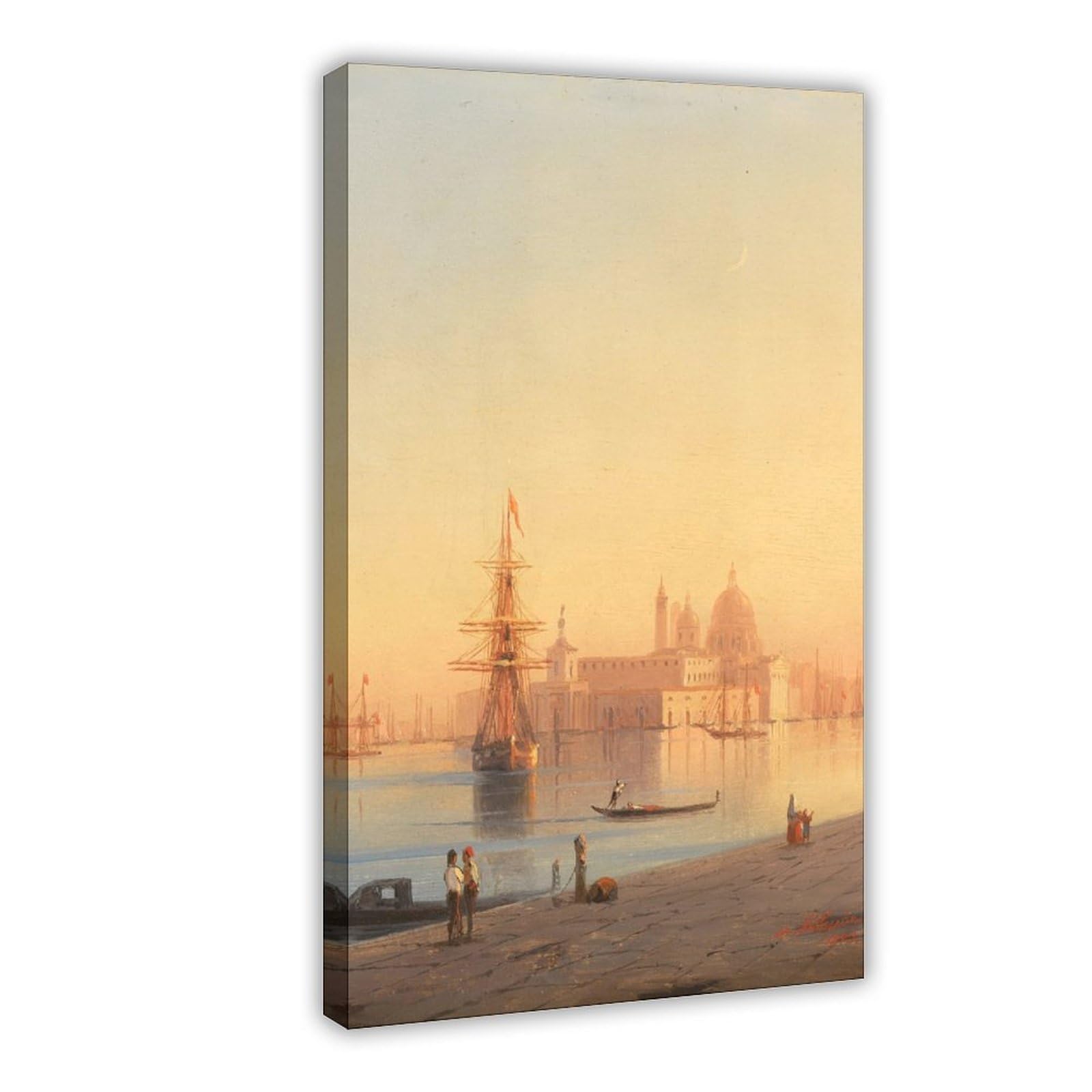Ywtjax Frame-Style Punta Della Dogana And Santa Maria Della Salute, Venice Canvas Poster For Bedroom Decor Gift