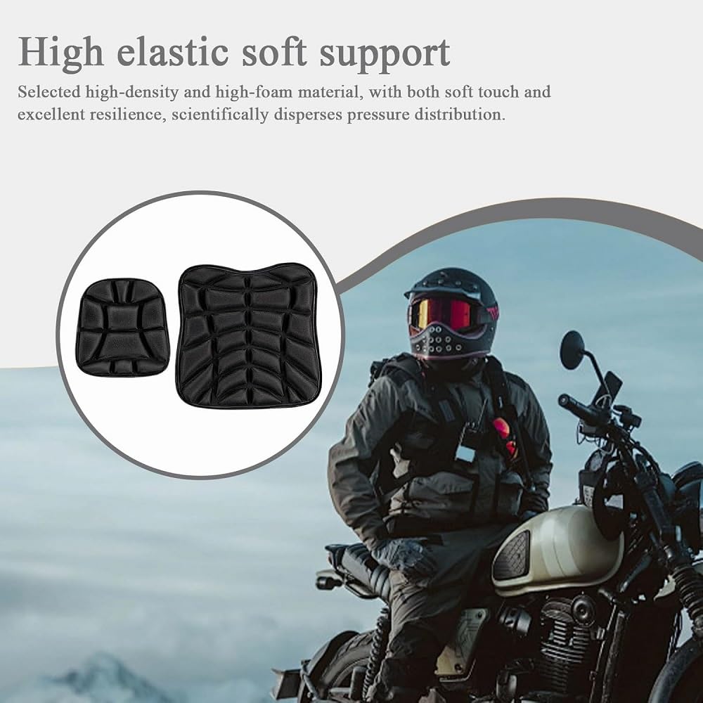 Coussin Selle Moto pour Moto Guzzi Stelvio 2008-2024, Epais Respirant Absorbant Durable Housse Antidérapante, Longs Trajets Confort Coussin de Siège