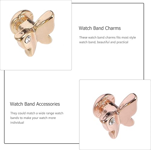 Miniatura 3 de 10 piezas de banda decorativa de diamantes de animales figura de mariposa banda de silicona brillante accesorios de joyería encantos para banda de