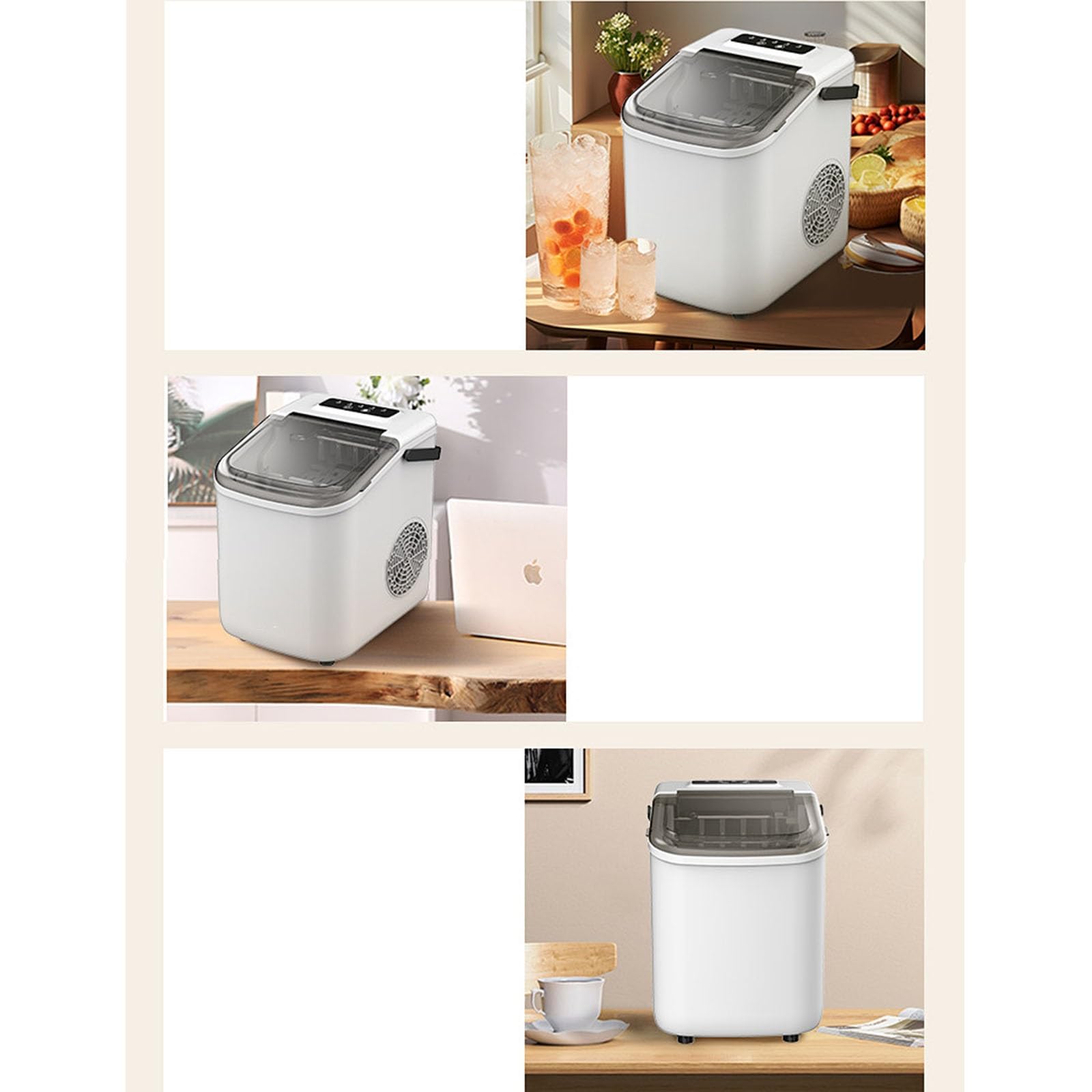 Kleiner Eisbereiter, Tisch-Eisbereiter, 6 Minuten Schnelleis, Geringer Verbrauch, 9 Eiswürfel Pro Charge, Ideal für Schlafsäle, Privatküchen