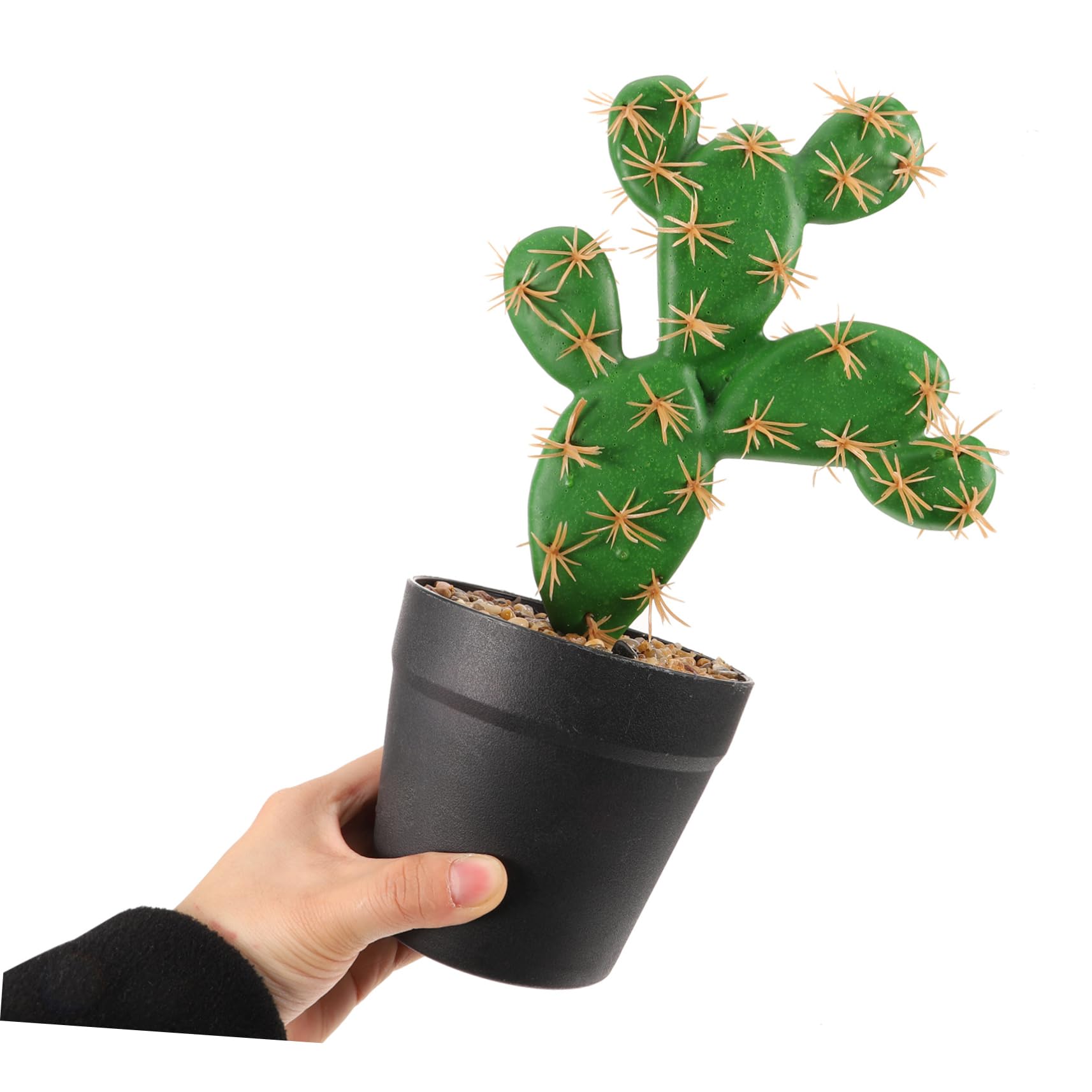 IMIKEYA 2 Pezzi Cactus di Fiori Falsi Mini Cactus Figurine di Cactus Pianta Artificiale Cactus Piccolo Ornamento Bonsai Pianta in Vaso da Tavolo in Plastica