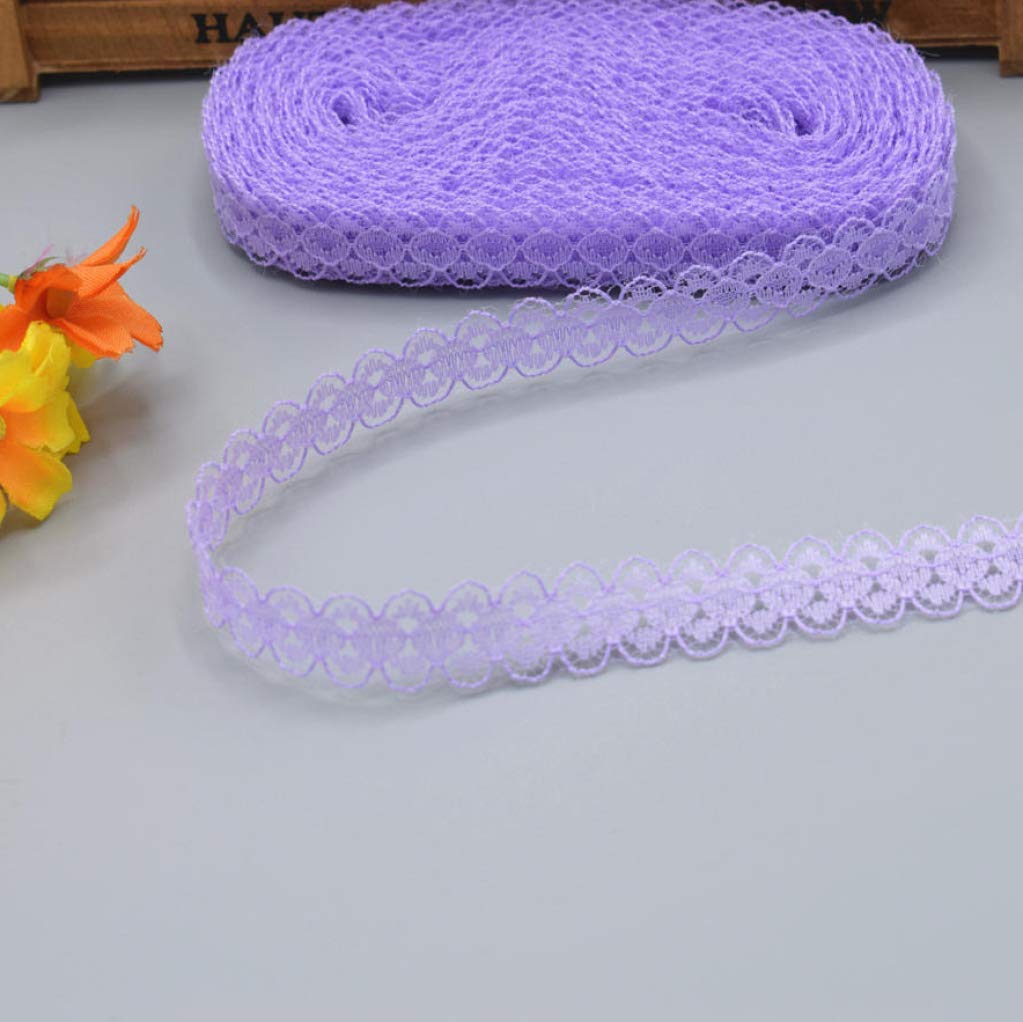 Koronkowe wykończenia 10 jardów DIY ręcznie robiona wstążka do odzieży bielizna suknia ślubna akcesoria damskie(Purple,10 yards)