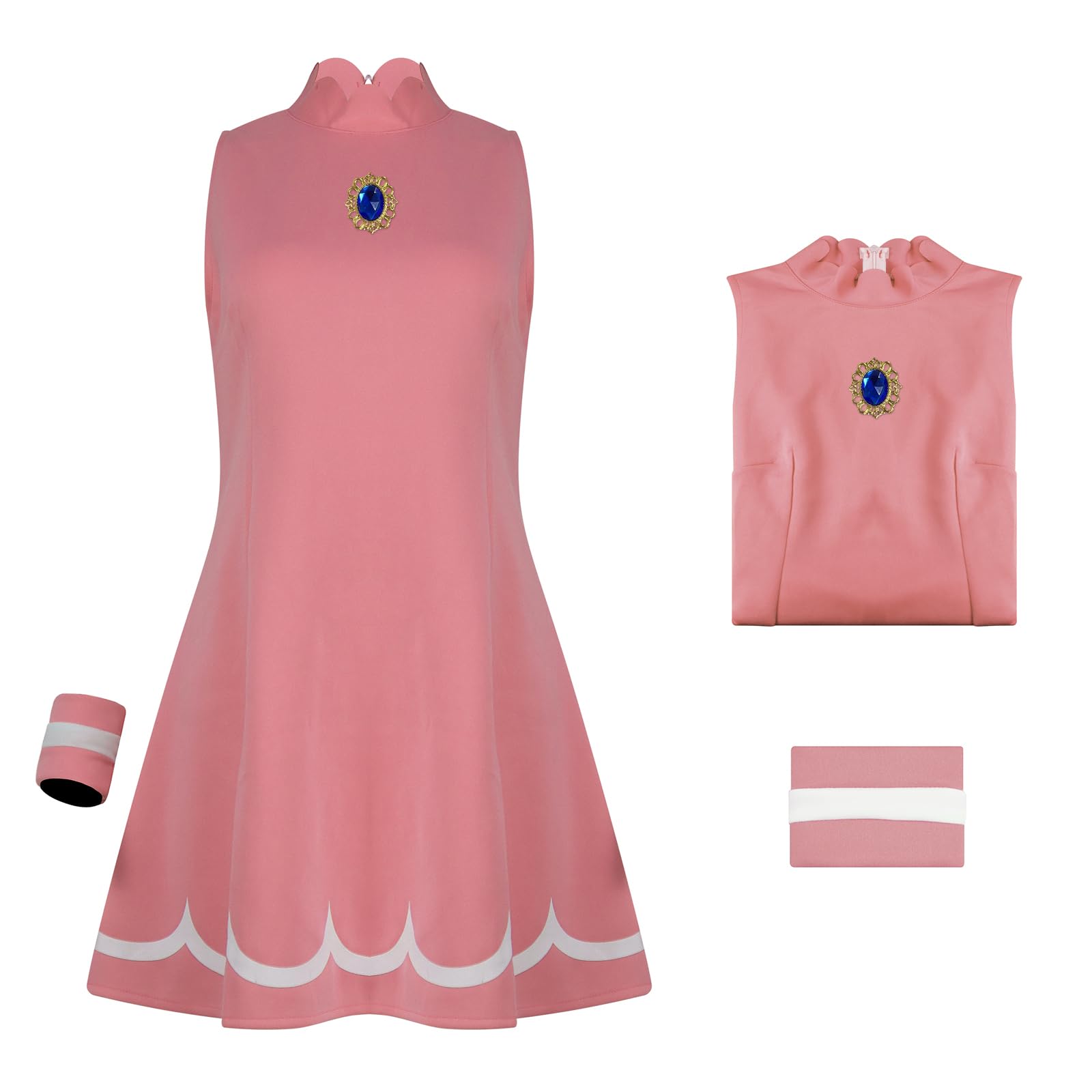 Costume de princesse pour femme - Robe de tennis avec couronne et boucles d'oreilles - Costume d'Halloween pour adulte