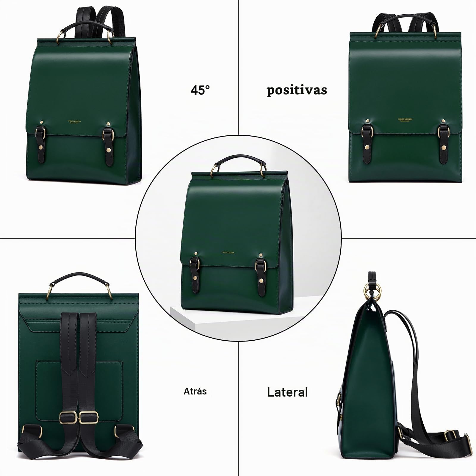 Cnoles Bolsas de Mochila Casual Mochila Laptop Mujer y Hombre Cuero Impermeable Elegante Mochilas de las Mujeres Cuero Daypack Escuela Uffico Trabajo Compras Viaje