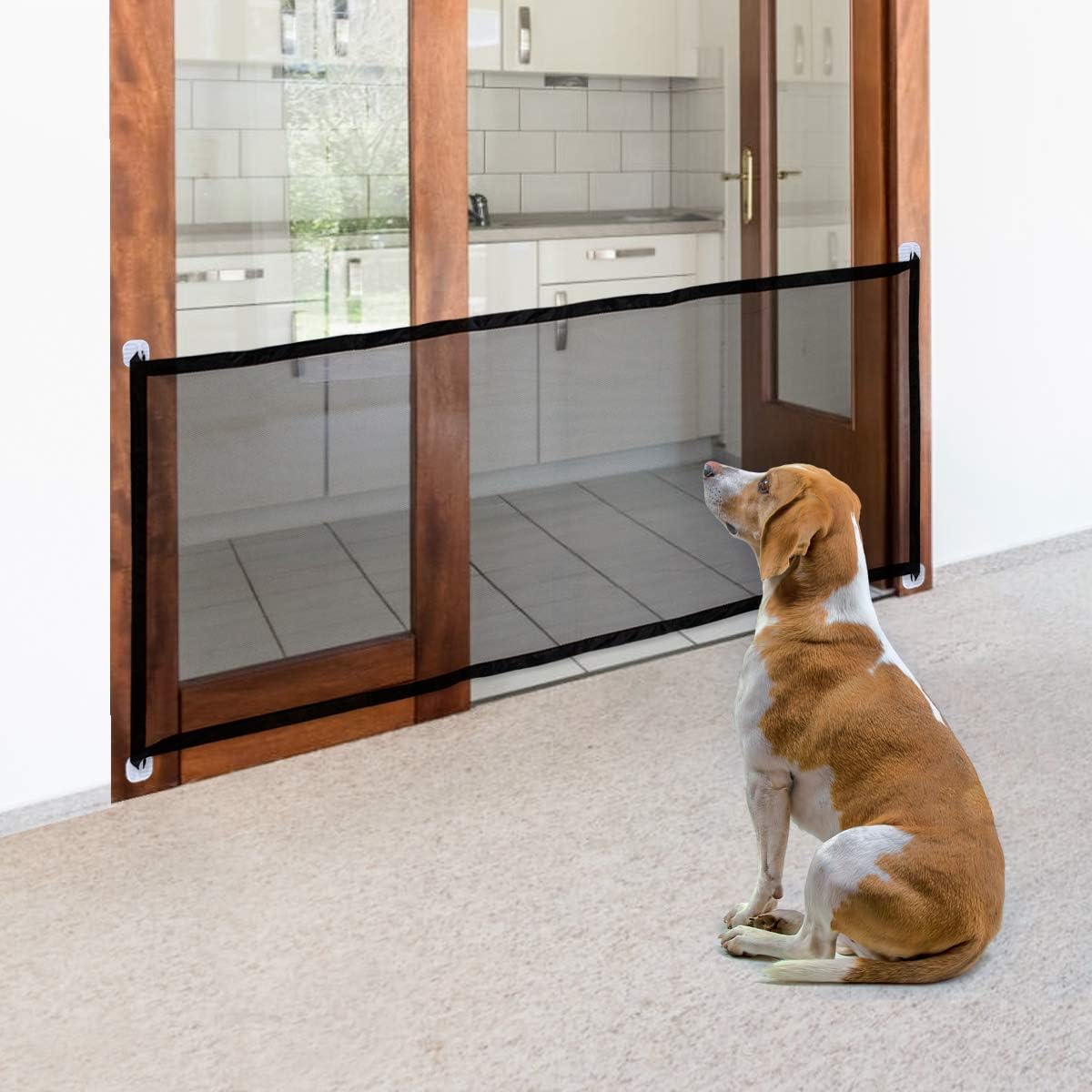 Namsan Dogs gate, Pet Magic Gate, Pet Safety Gate, Portable Safety Gate Folding Mesh Stair Gate Easy Install Anywhere, Pet Safety Gates Very Suitable For Docile Pets 180cmx72cm