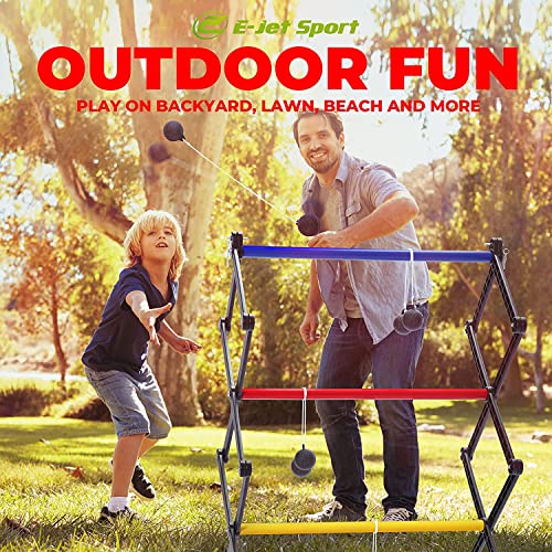 E-Jet Ladder Toss Games, Ladder Ball Set - Instant Setup, Folding System | Outdoor Games For Backyard Lawn Yard Beach Park Tailgate, Black (Eol207402024) #TOP5