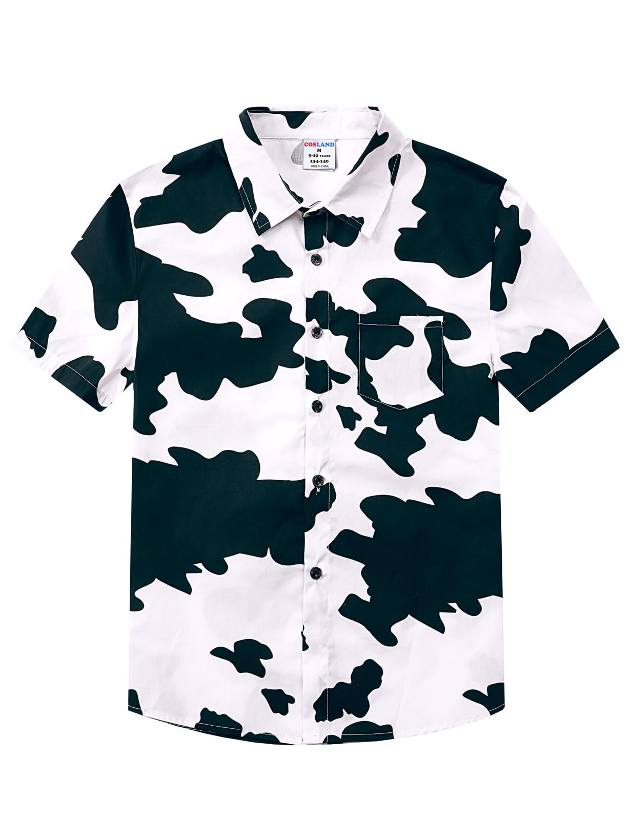 COSLAND Boys and Toddlers' Animal Print Shirt Kids Cotton Button Down Top, 2T-Large