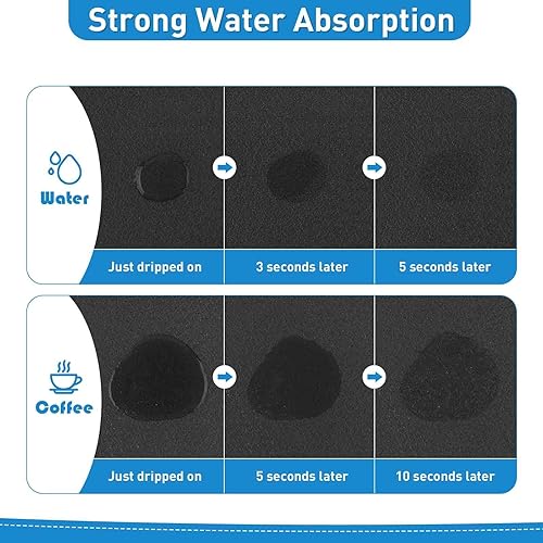 Miniatura 3 de Tapete de café, tapete de barra de café de 16 x 24 pulgadas, tapete de secado de platos para decoración de mostrador de cocina, accesorios de barra