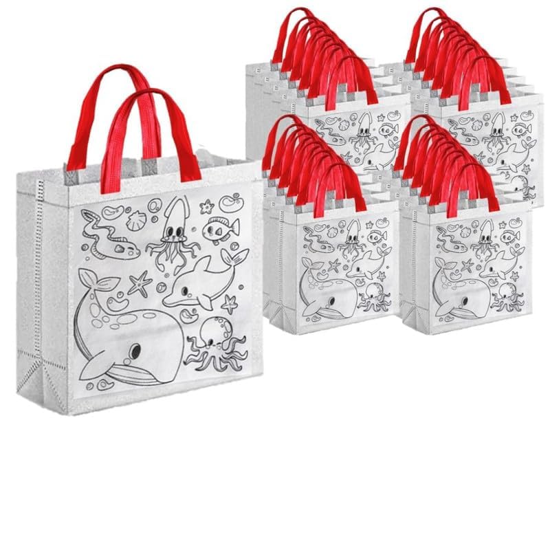 Birthday Popper Doodle Colouring Bags - Aqua Theme -Set of 20 Ideal as Birthday Return Gifts or Goody Bags- Size: 10 x 11.5 x 4 inches (B0CDXF1RYG) Amazon Price History, Amazon Price Tracker