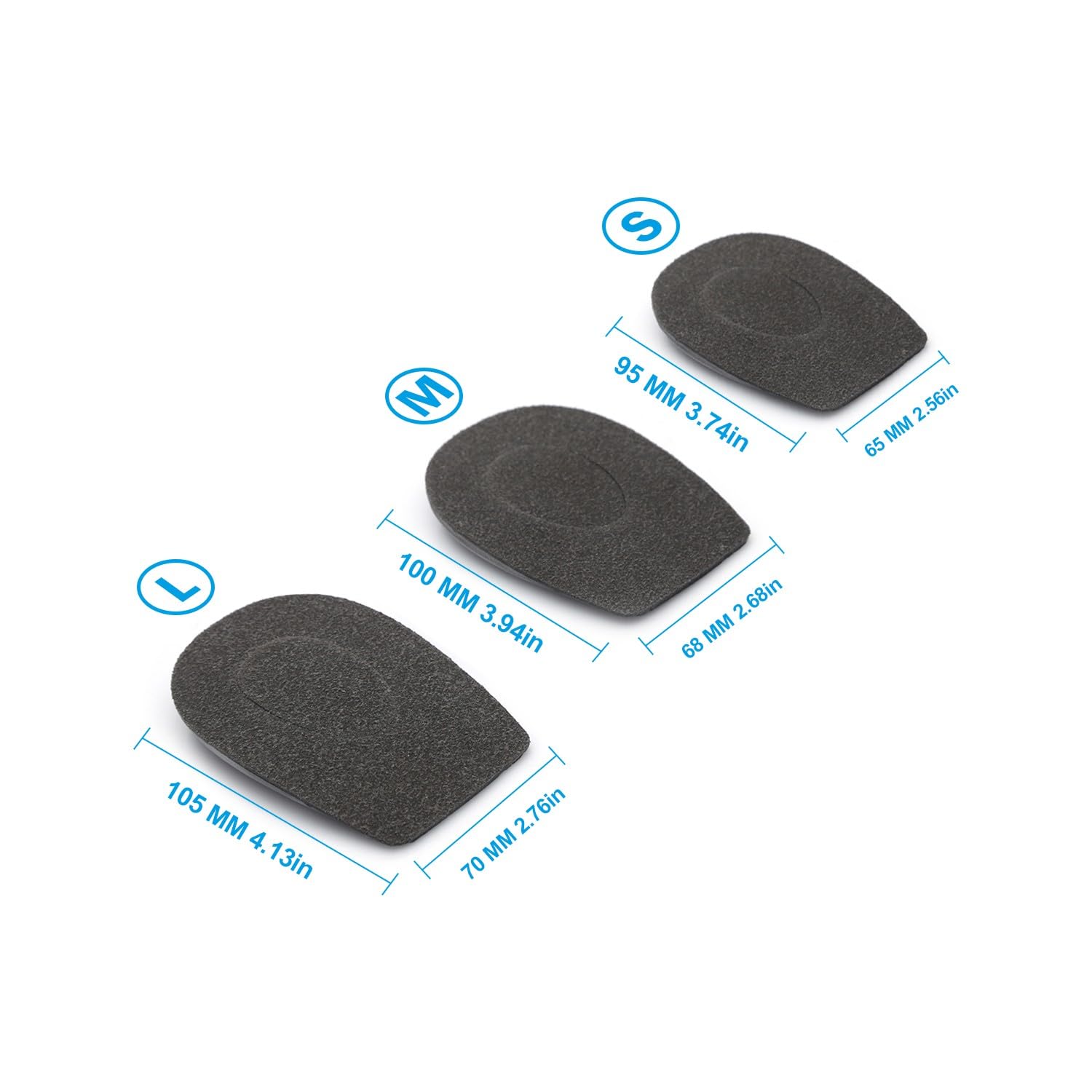 Soportes ortopédicos de talón para el dolor de talón, plantillas para mujeres y hombres, fascitis plantar (grande, gris)