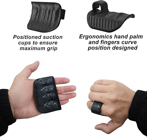 Miniatura 7 de Guantes de gimnasio de silicona sin dedos, agarres duraderos y almohadillas de agarre para entrenamiento de gimnasio y ejercicio para protección de