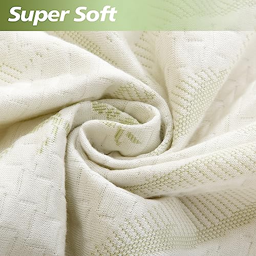 Protège-matelas imperméable lavable lit double bambou avec poche profonde élastique