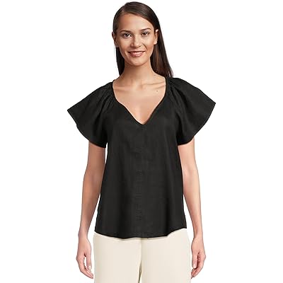 Tommy Bahama Coastalina V-neck Flutter Top black