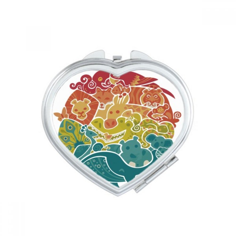 Miroir de poche mignon dauphin dessin multicolore, l'idée cadeau parfaite pour amie