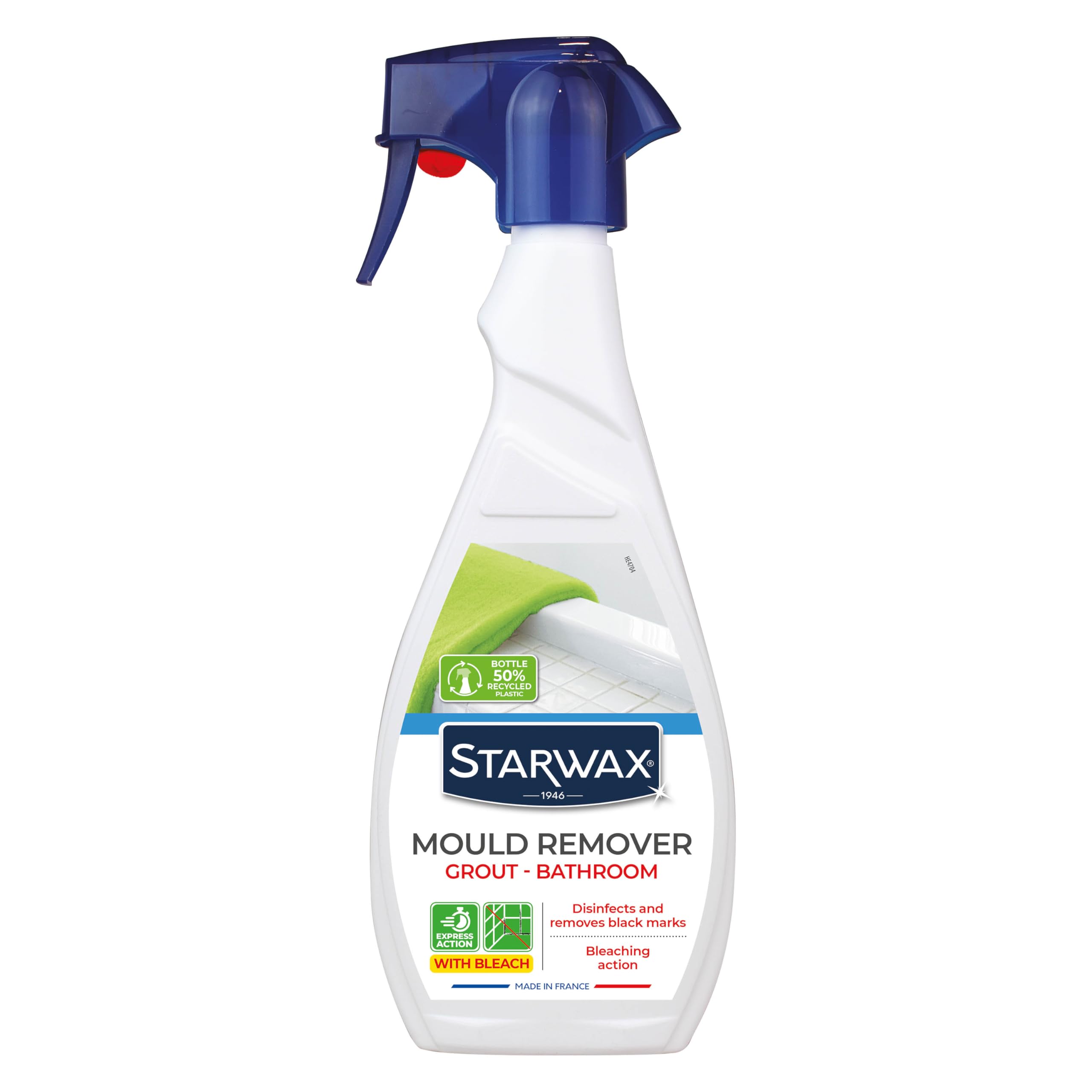 STARWAX - Mould Remover 500ml Spray - Disinfects and destroys mould, Eliminates black marks - Grout, Bathroom and washing machine - Whitening action - With bleach