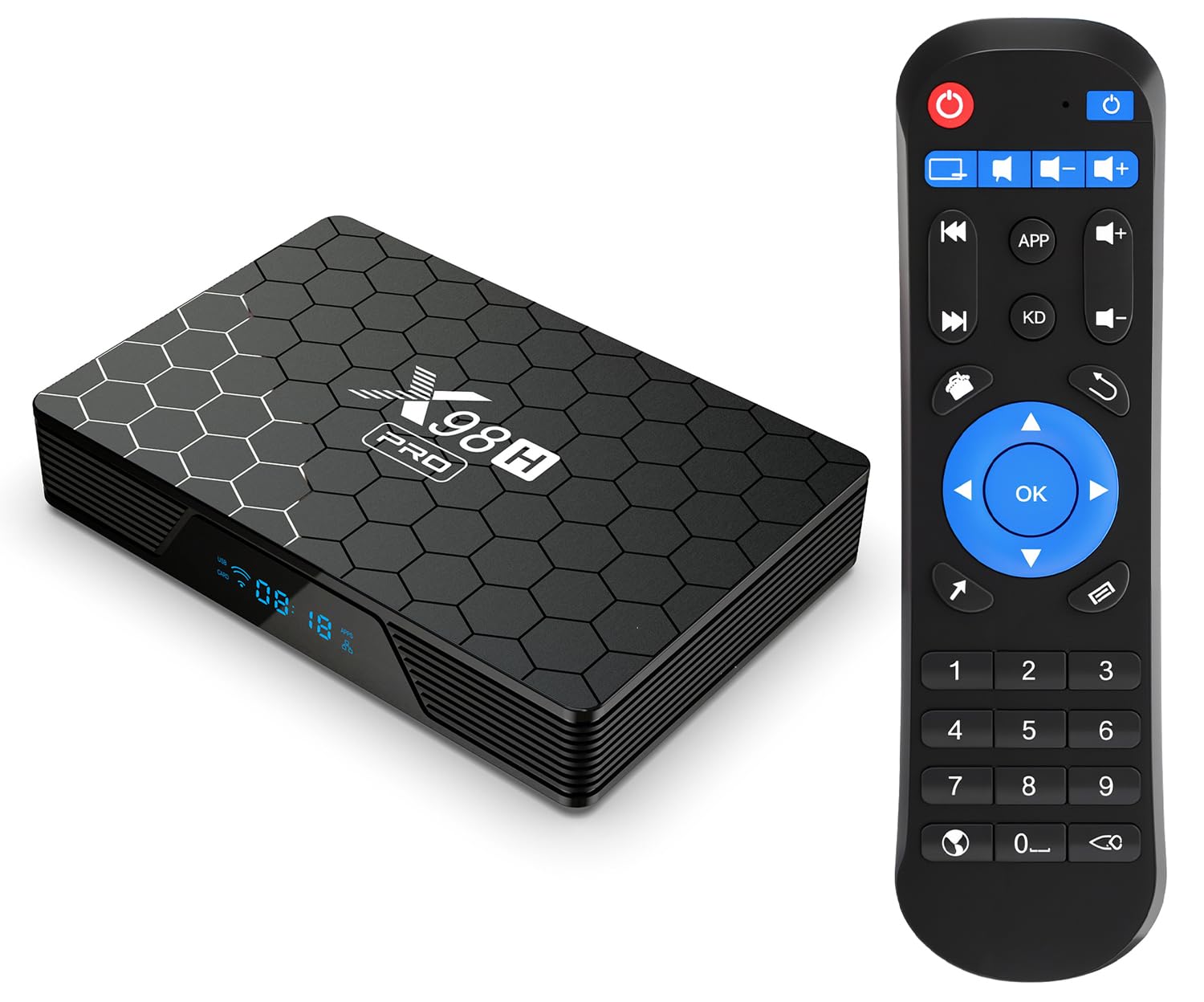 LEFFOT Android 12 TV Box, X98H Pro 6K Ultra HD Streaming Device for TV, 4GB RAM + 32GB ROM, Smart TV Box with HDR10+, 2.4G & 5G Wi-Fi6, 1000M Ethernet, BT 5.0, Allwinner H618 Quad Core Arm Cortex A53