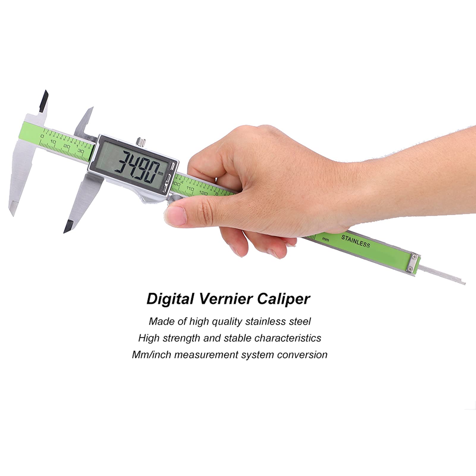 Calibrador digital vernier preciso acero inoxidable calibre de regla electrónica de alta resistencia para medición de bricolaje (200 mm)
