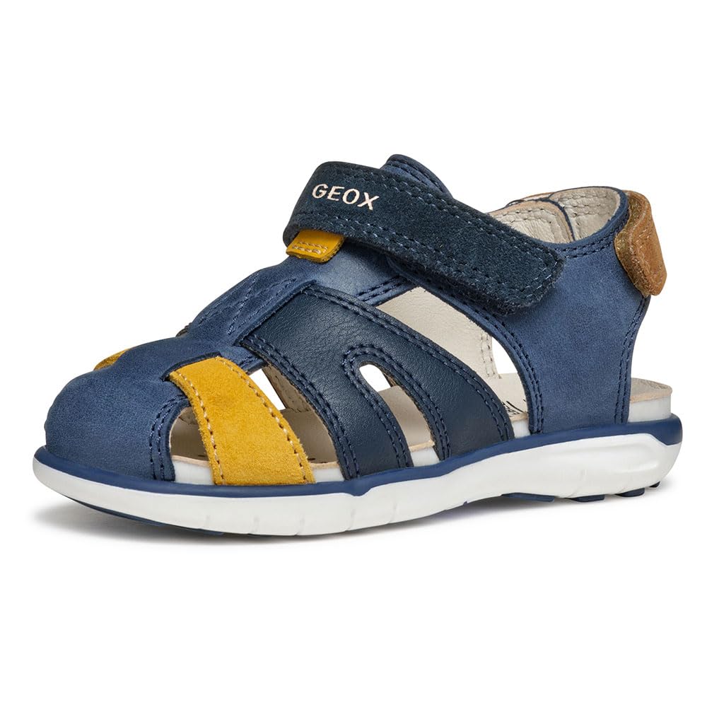Geox B SANDAL DELHI BOY A - Sandalo Baby - Jungen, Dk Navy/Dk Yellow,