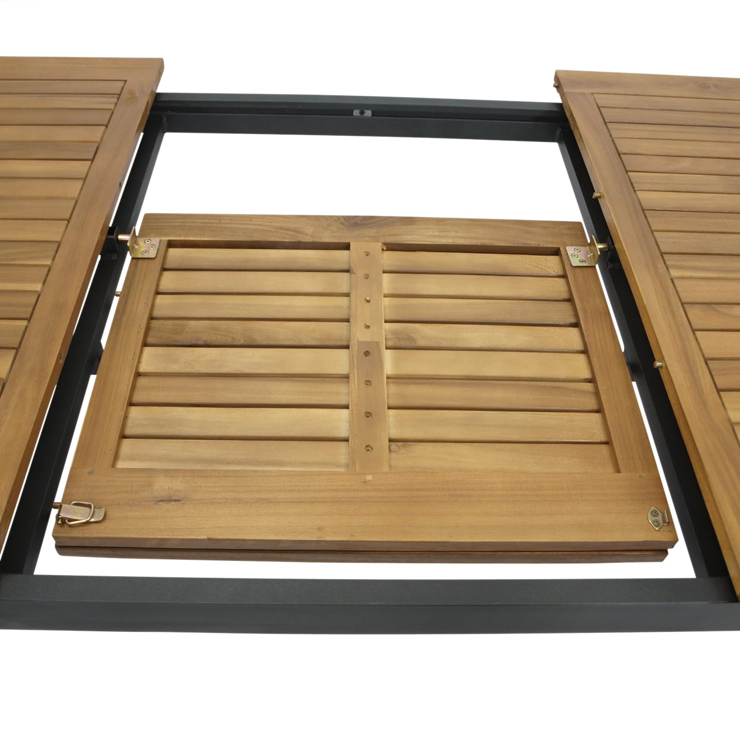 DEGAMO Gartentisch Ausziehtisch SARONNO 180/240x100cm, Aluminium anthrazit + Akazienholz geölt, Outdoor, FSC®-Zertifiziert
