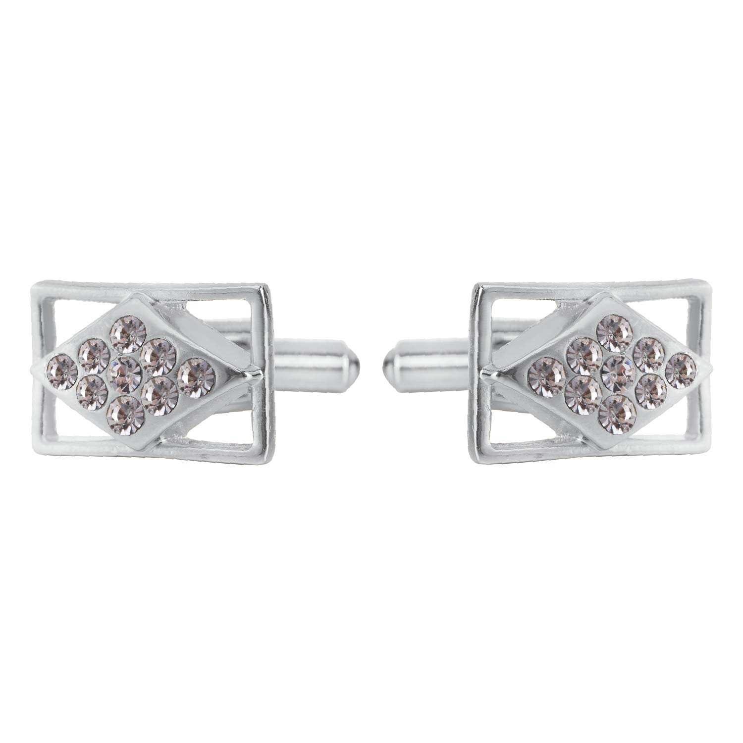 TRIPIN Cufflinks For Men Brass Silver See Through Cufflinks With Diamond Crystals For Office Corporate Party French Cuff Shirts Shirt Suit Blazer In A Gift Box Tjhosil1901 (B07M823H76) Amazon Price History, Amazon Price Tracker