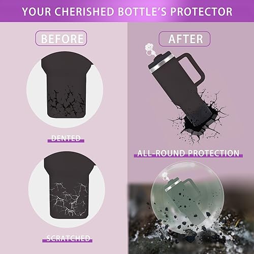 Miniatura 4 de Gjtzmty Funda protectora de silicona 2 en 1 para Stanley Cup de 40 onzas, 30 onzas, 20 onzas, Hydro Flask de 12 a 24 onzas, funda protectora