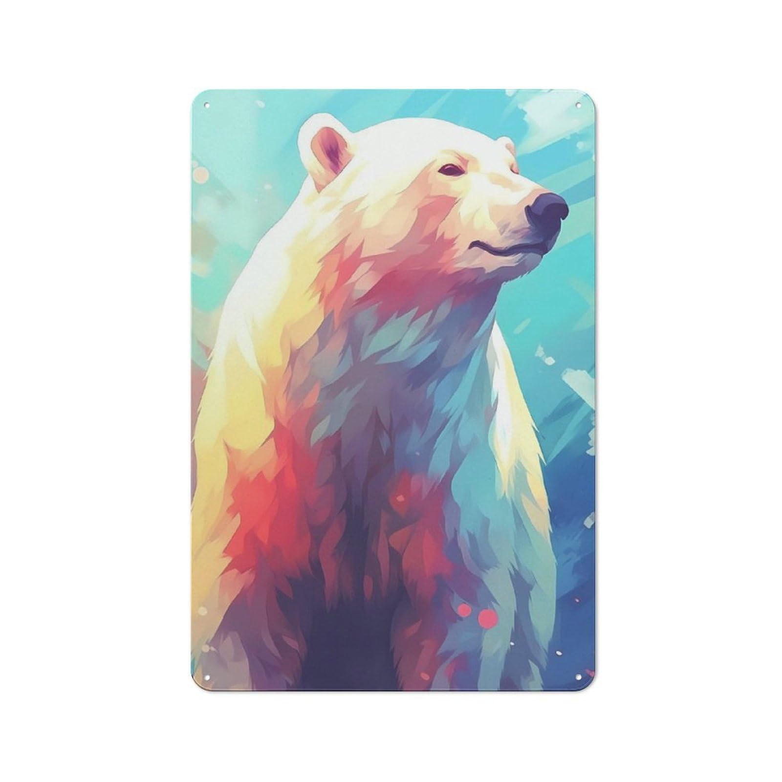Junmoney Polar Bear Ice Rustic Metal Sign 30X20cm Featuring For Hallway Wall, For Collectors Decorating Hallways And Entrance Areas