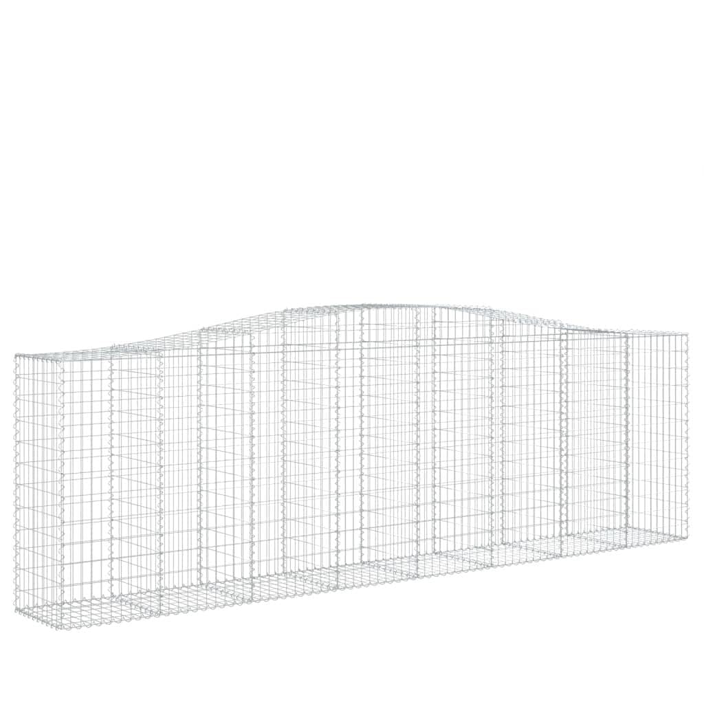 Gaviones con arco alto, 2 unidades, 400 x 50 x 120/140 cm, de hierro galvanizado para barreras de jardín y protección visual, cestas de gaviones duraderas resistentes a la corrosión como