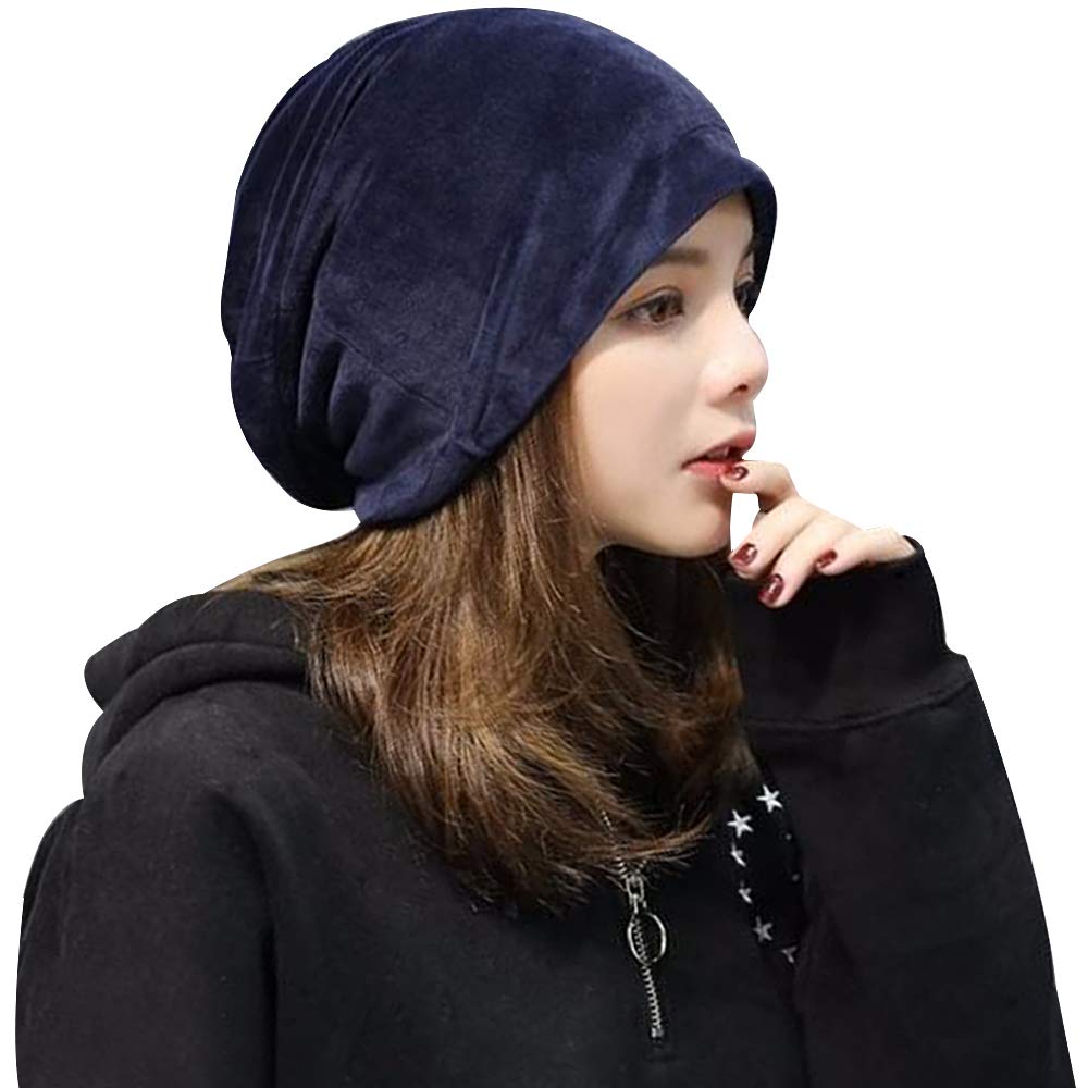 YAOSEN Warm Winter Skull Cap Solid Color Velvet Hat Slouchy Beanie Cap