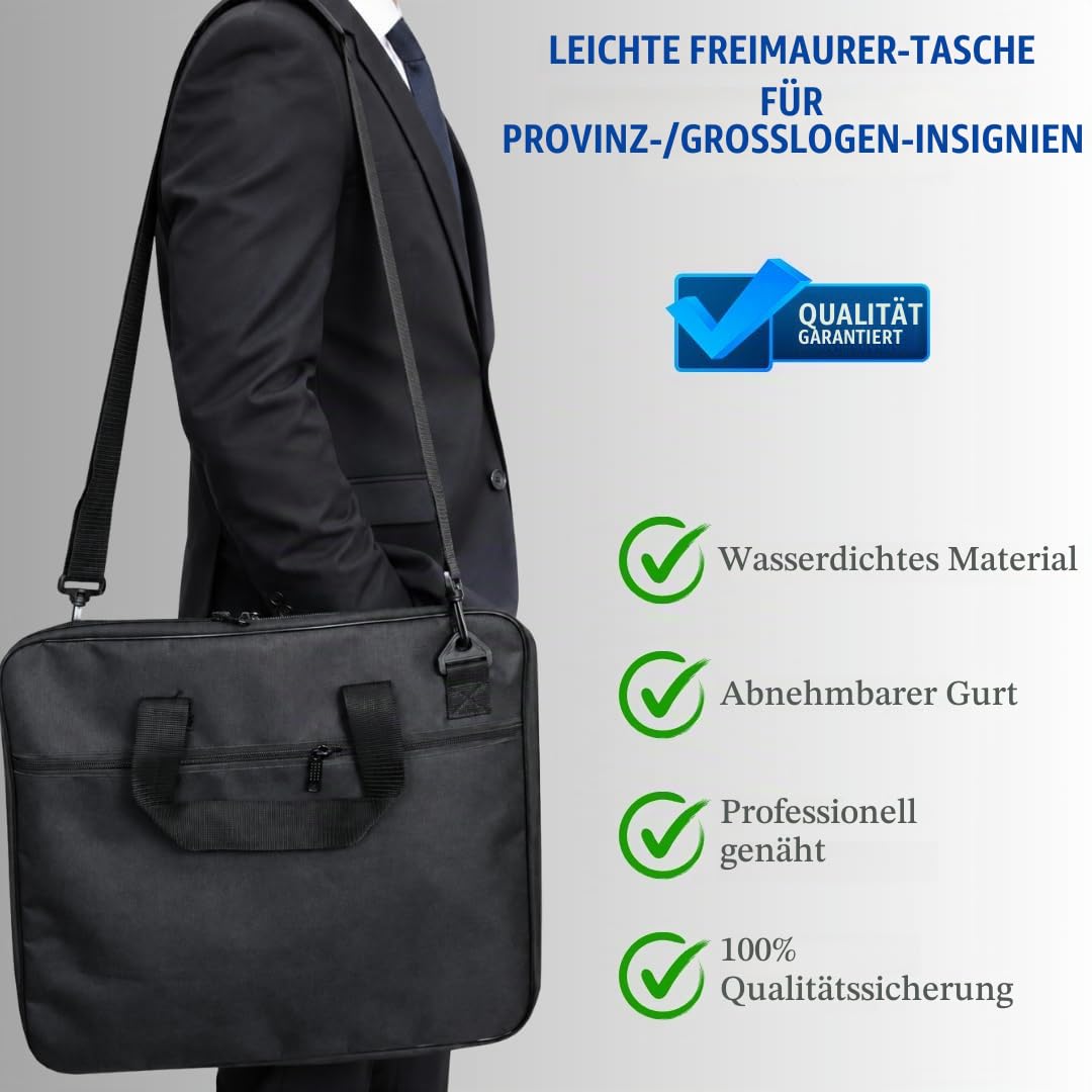 Regalia Store Premium Freimaurer-Regalia-Hülle, weich, leicht, wasserdichtes Cordura-Material, Schwarz, 43,2 x 50,8 cm