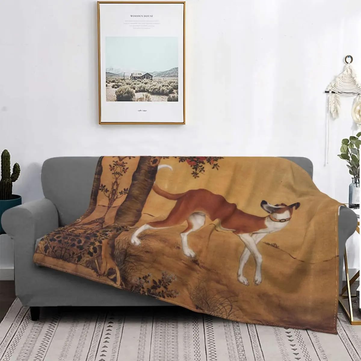 Couverture Greyhound imprimée de 150x200cm pour lit et chambre