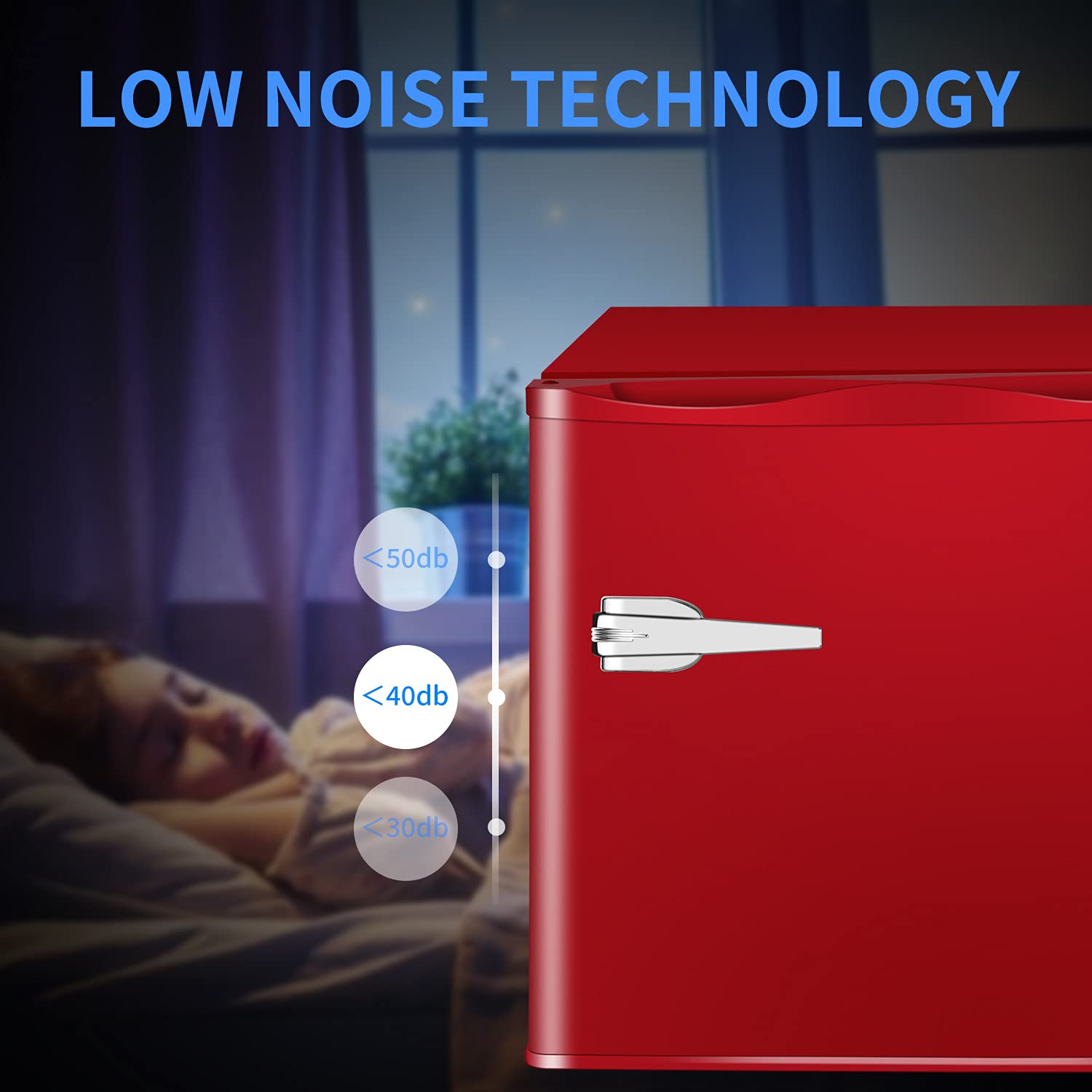 Antarctic Star Mini Upright Freezer -2.3 Cu.Ft Compact Freezer With Removable Shelves And Adjustable Thermostat,For Home/Kitchen/Office(Red) on Fridge.com - View 5