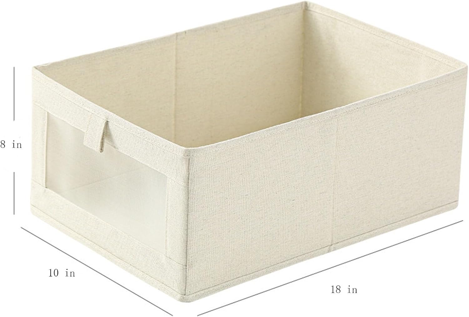 OMIREL Storage Boxes Fabric Storage Box Foldable Clothing Storage Basket Case Canvas Linen Storage Baskets for Books Closet Bedroom Home,Beige,3 Pcs
