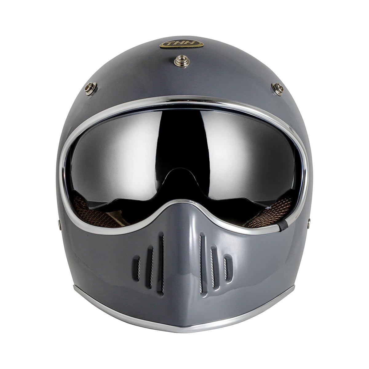 Amazon.co.jp: THH フルフェイス ヘルメット TT-03 グレー レトロ L