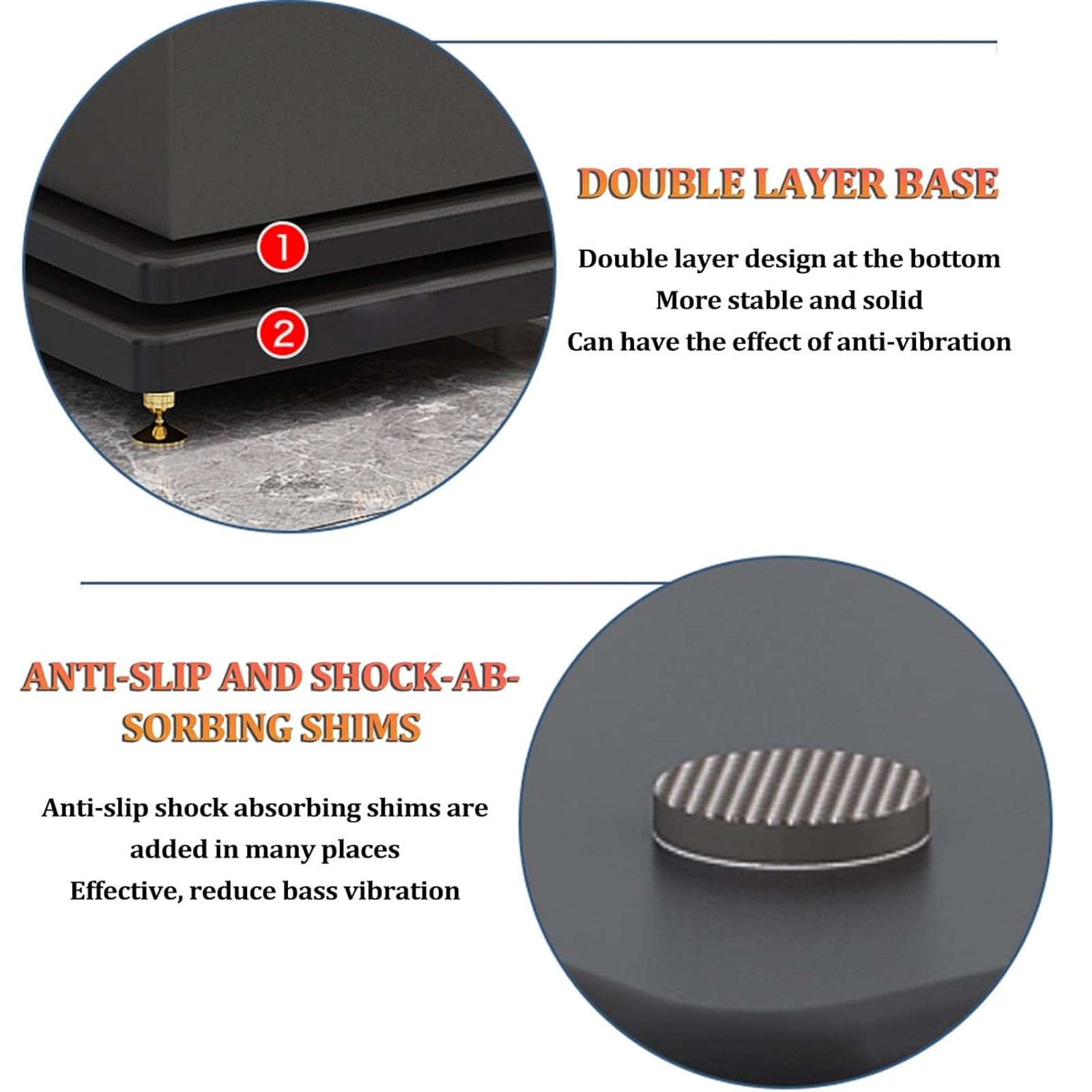 Soporte de pies de aislamiento de subwoofer con cobre Na – Plataforma elevadora de altavoces para monitores de estudio y base estabilizadora de altavoces, 30 x 35 x 8 cm, mejora la claridad del sonido