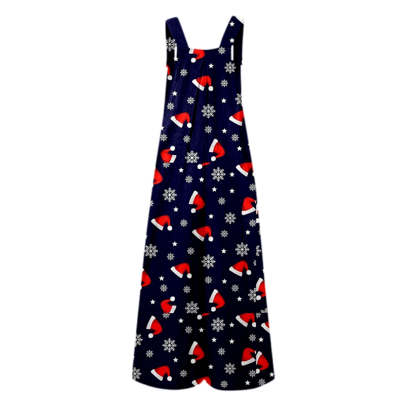 Generisch Jumpsuit Damen Elegant Casual Jumpsuit mit Print, Knopfleiste Trägern – perfekt für festliche Anlässe den Alltag.