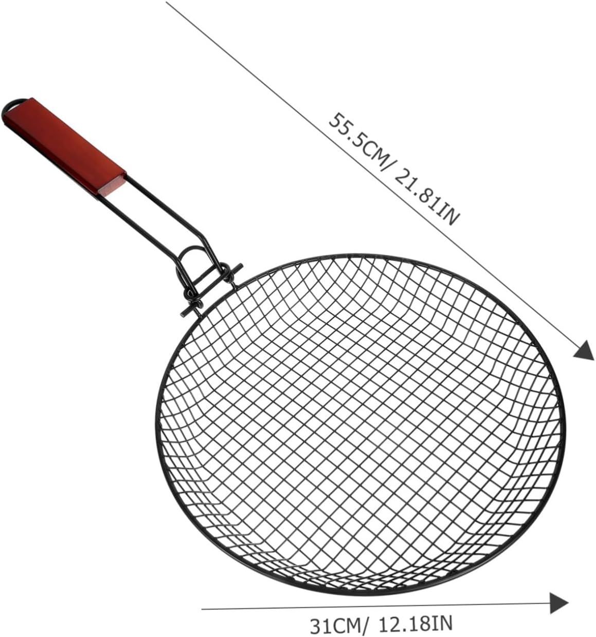 OUNONA Stainless Steel Folding Grill Basket Portable BBQ Tool for Outdoor Cooking Multi-Function Frying and Vegetable Grilling Basket Handle