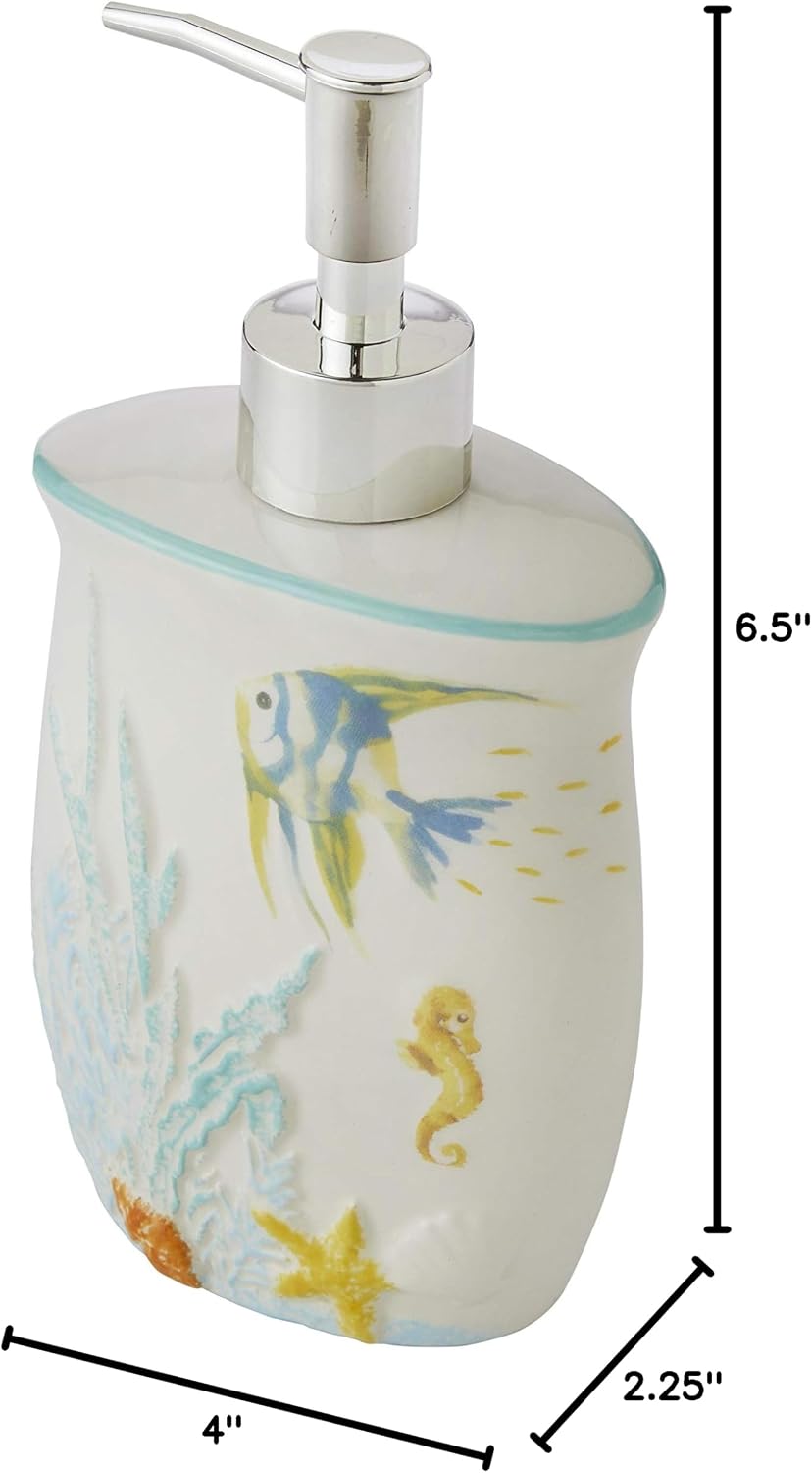SKL Home Ocean Watercolor Soap Dispenser, Multi