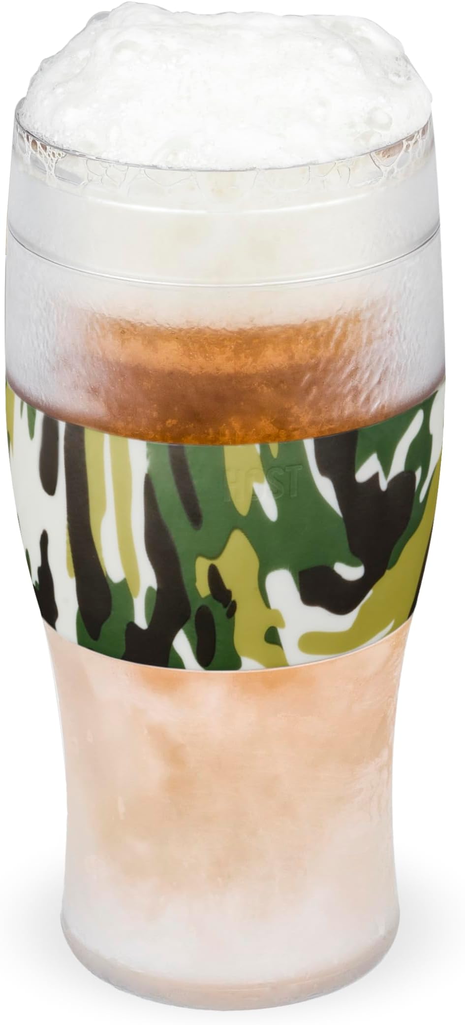 Host FREEZE Beer Glasses, Frozen Beer Mugs, Freezable Pint Glass Set, Insulated Beer Glass to Keep Your Drinks Cold, Double Walled Insulated Glasses, Tumbler for Iced Coffee, 16oz, Green Camo