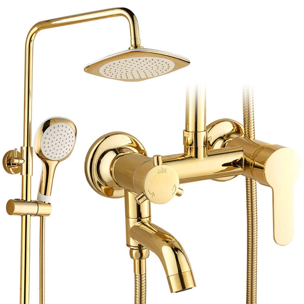 SWENEEN Handheld Showerbathroom Bathtub Shower Faucet Set Complete,Wall Mount With Rain Shower Head,Hand Shower And Tub Faucet,Rain Mixer Shower Combination Set,Shower System,Sho,