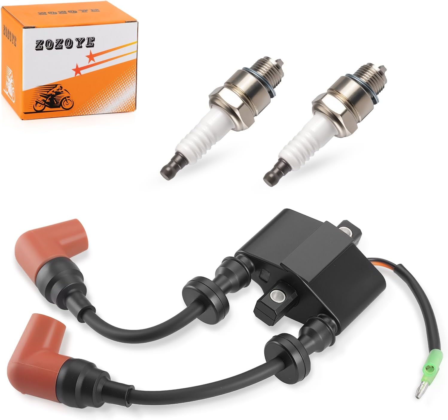 Ignition coil & Spark Plug Wire Cap for Yamaha Outboard F6 F8 F9.9 T8 T9.9 C25 1996-2017 680-85570-02-00
