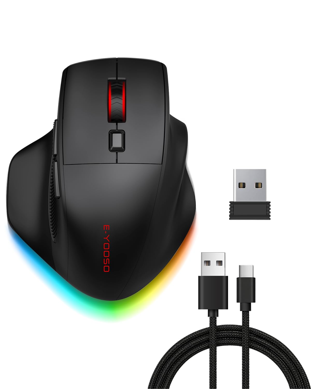 Photo 1 of E-YOOSO X54 Ergonomic Wireless Mouse - Black